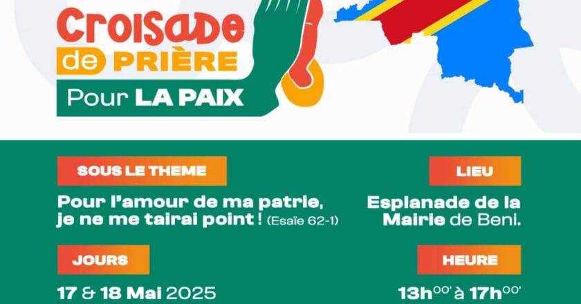 Beni : Une croisade chrétienne de prière annoncée pour le samedi 17 et dimanche 18 mai